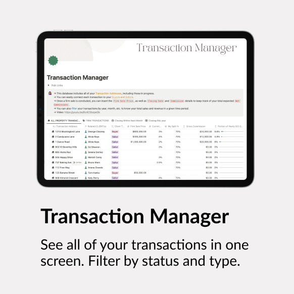 Transaction manager screenshot