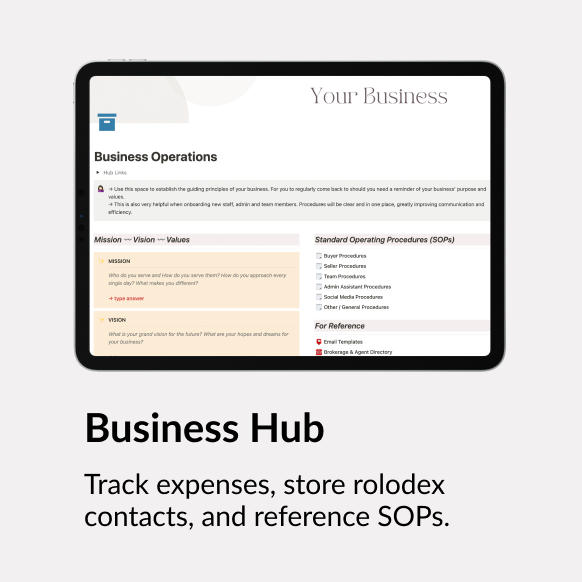 Business hub screenshot