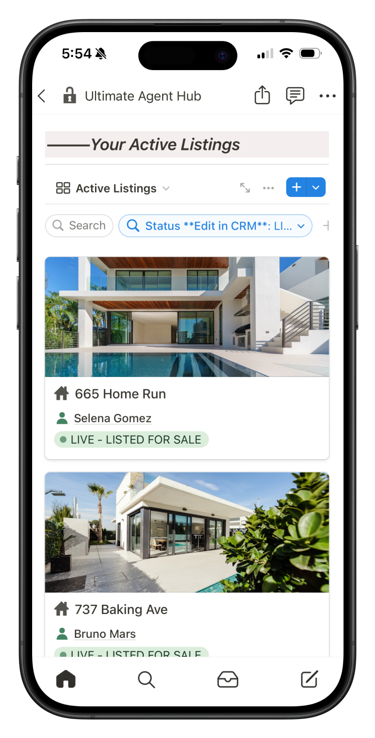 Ultimate Agent Hub shown on a phone