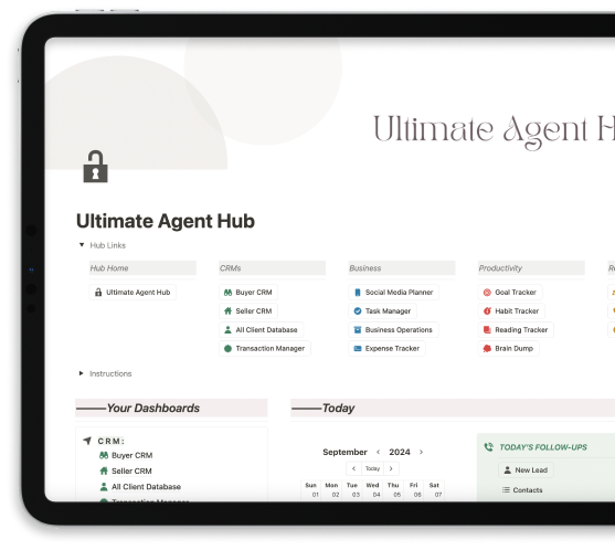 Ultimate Agent Hub shown on a tablet